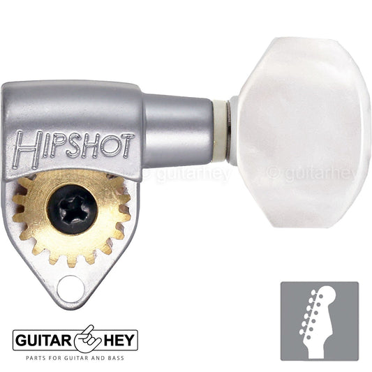Hipshot 6K1GN0S-HEX-P Classic Open-Gear 6 in line STAGGERED Right Handed - SATIN