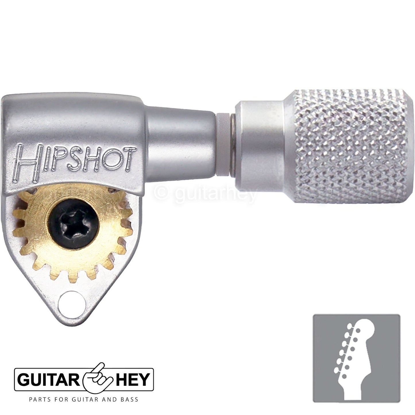 Hipshot 6K1GN0S-IND Classic Open-Gear 6 in line STAGGERED Right Handed - SATIN