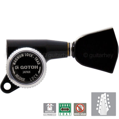 NEW Gotoh SG381-P4B MGT Locking Tuners Keystone Buttons 8-String Set 4x4 - BLACK