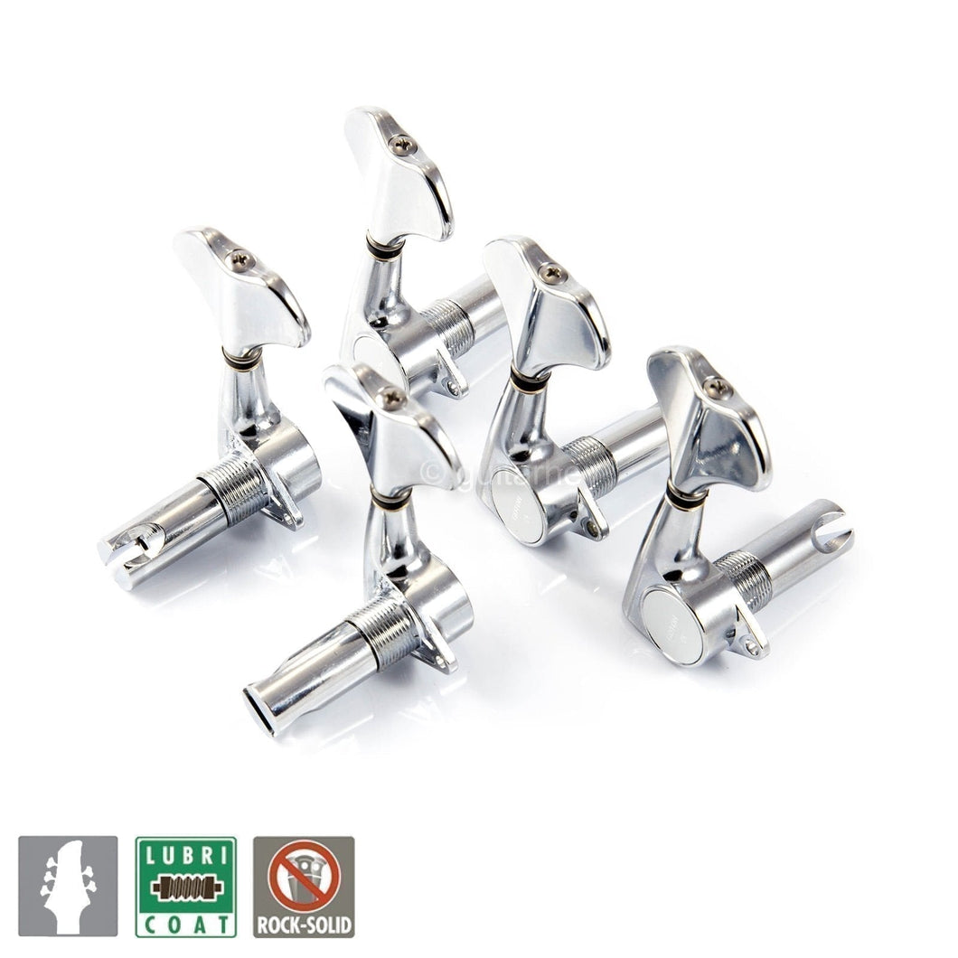 NEW Gotoh GB707 5-Strings Bass Machine Heads Tuner Set L3+R2 w/ Screws - CHROME