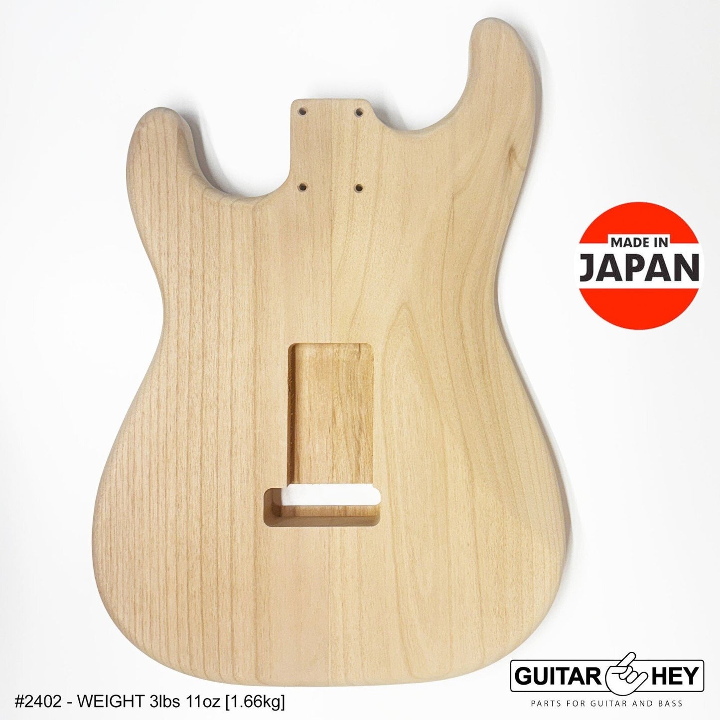 NEW Hosco JAPAN Unfinished Strat® 50's Style Body Alder 2-piece SANDED, 2402