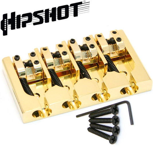 NEW Hipshot 5A400BG-750 4 string BRASS A Style Mount Bass Bridge - GOLD