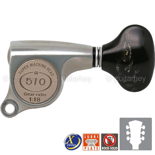 NEW Gotoh SGS510Z-FS5 L3+R3 Set Mini Tuners 1:18 Ratio 3x3 - ANTIQUE X-NICKEL