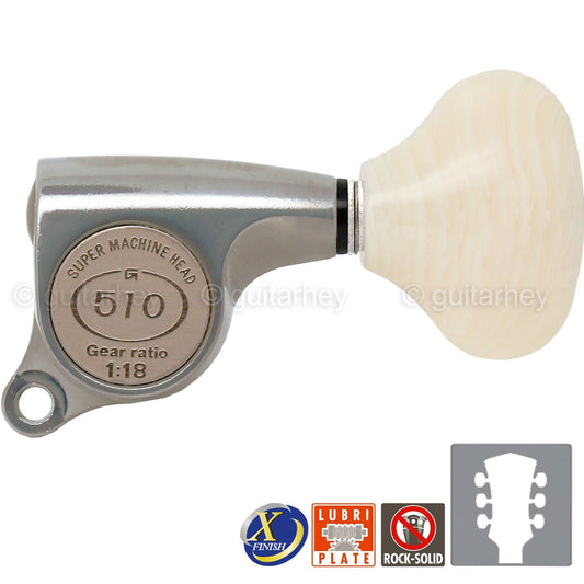 NEW Gotoh SGS510Z-VL5 L3+R3 Set Mini Tuners 1:18 Ratio 3x3 - ANTIQUE X-NICKEL