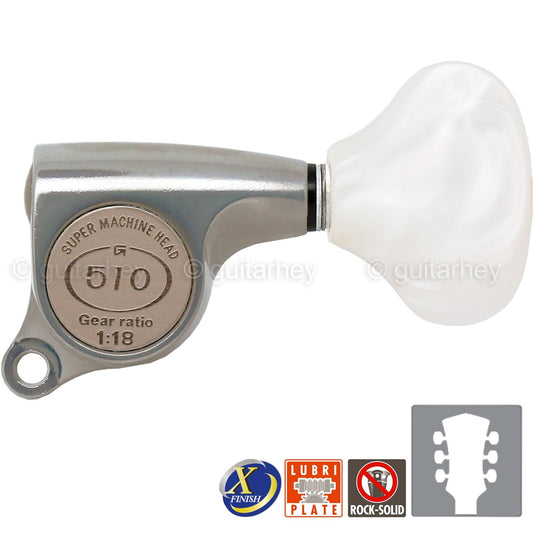 NEW Gotoh SGS510Z-WL5 L3+R3 Set Mini Tuners 1:18 Ratio 3x3 - ANTIQUE X-NICKEL