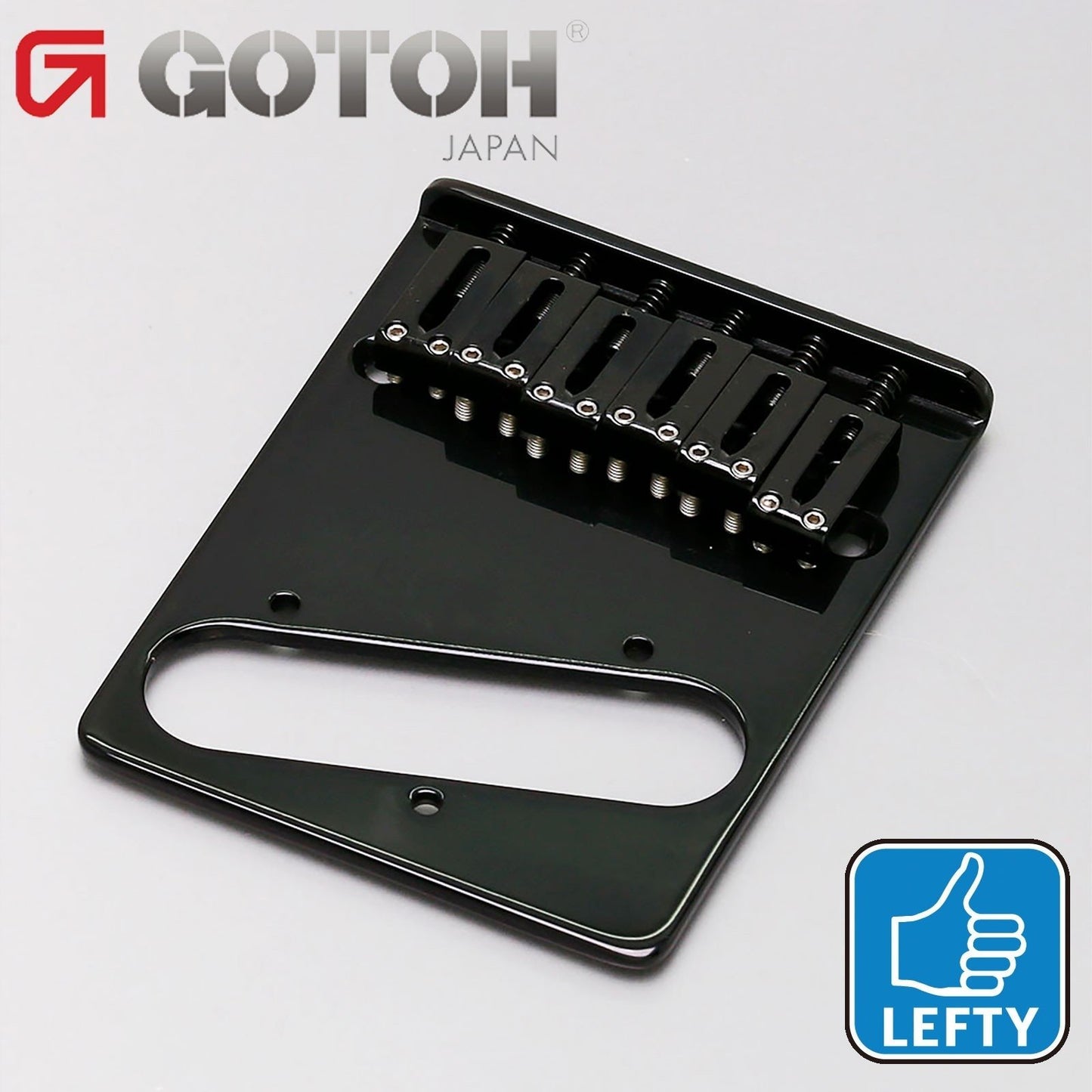NEW Gotoh GTC201 Telecaster Vintage Style Bridge Brass Saddles LEFT HAND - BLACK
