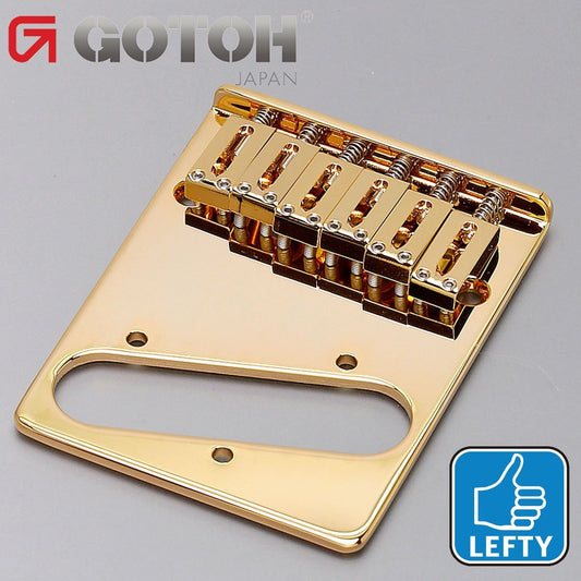 NEW Gotoh GTC201 Telecaster Vintage Style Bridge Brass Saddles LEFT HAND - GOLD