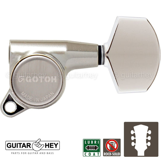 NEW Gotoh SG381-01 Guitar Tuning L3+R3 with LARGE Buttons Set 3x3 - NICKEL