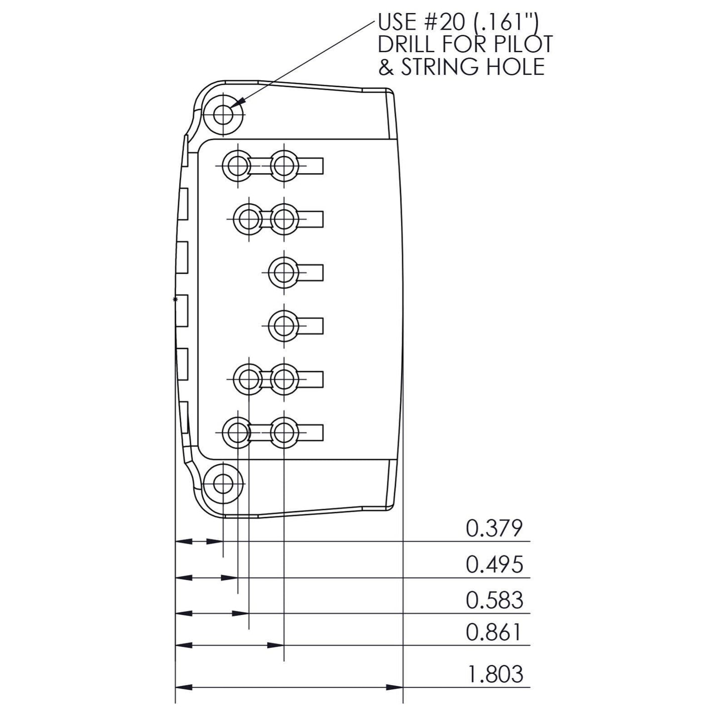 NEW Hipshot Ibanez Gibraltar Ibby HM Guitar 6 String Replacement Bridge - CHROME