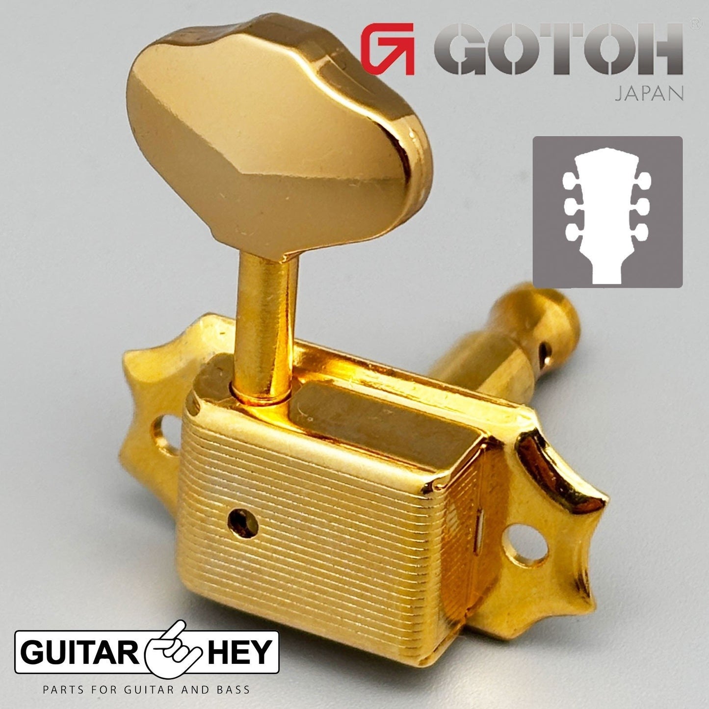 NEW Gotoh SD90-06M Tuners Tuning Vintage Keys Set L3+R3 BB Buttons 3x3 - GOLD