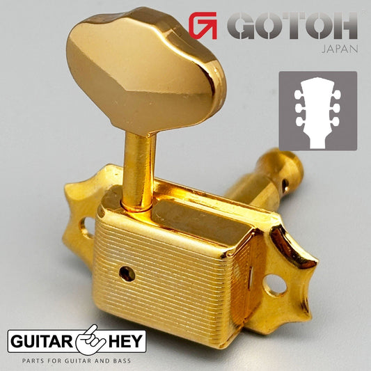 NEW Gotoh SD90-06M Tuners Tuning Vintage Keys Set L3+R3 BB Buttons 3x3 - GOLD