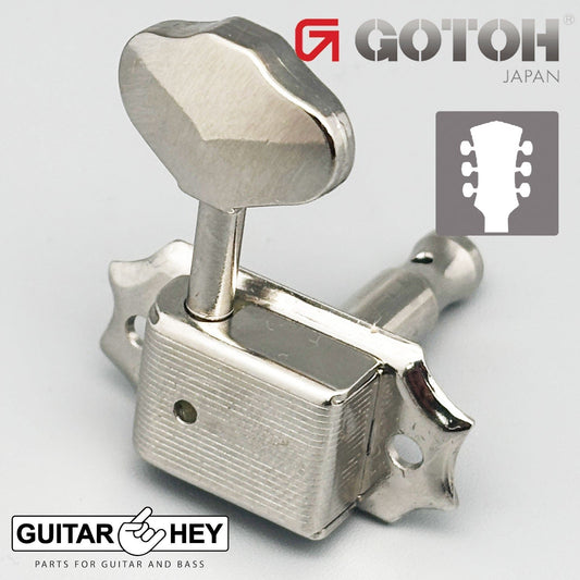 NEW Gotoh SD90-06M Tuners Tuning Vintage Keys Set L3+R3 BB Buttons 3x3 - NICKEL
