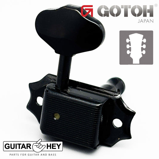 NEW Gotoh SD90-06M Tuners Tuning Vintage Keys Set L3+R3 BB Buttons 3x3 - BLACK