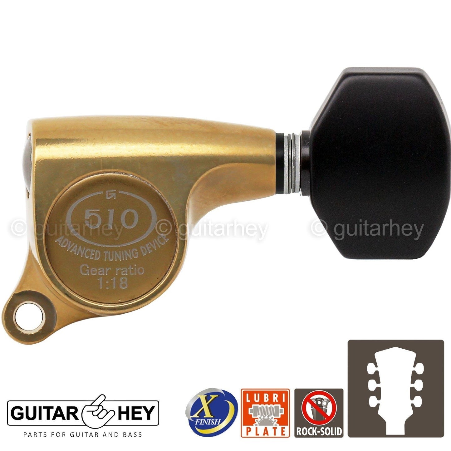 NEW Gotoh SGS510Z-B07 L3+R3 Set Mini Tuners 1:18 Ratio 3x3 - ANTIQUE X-GOLD