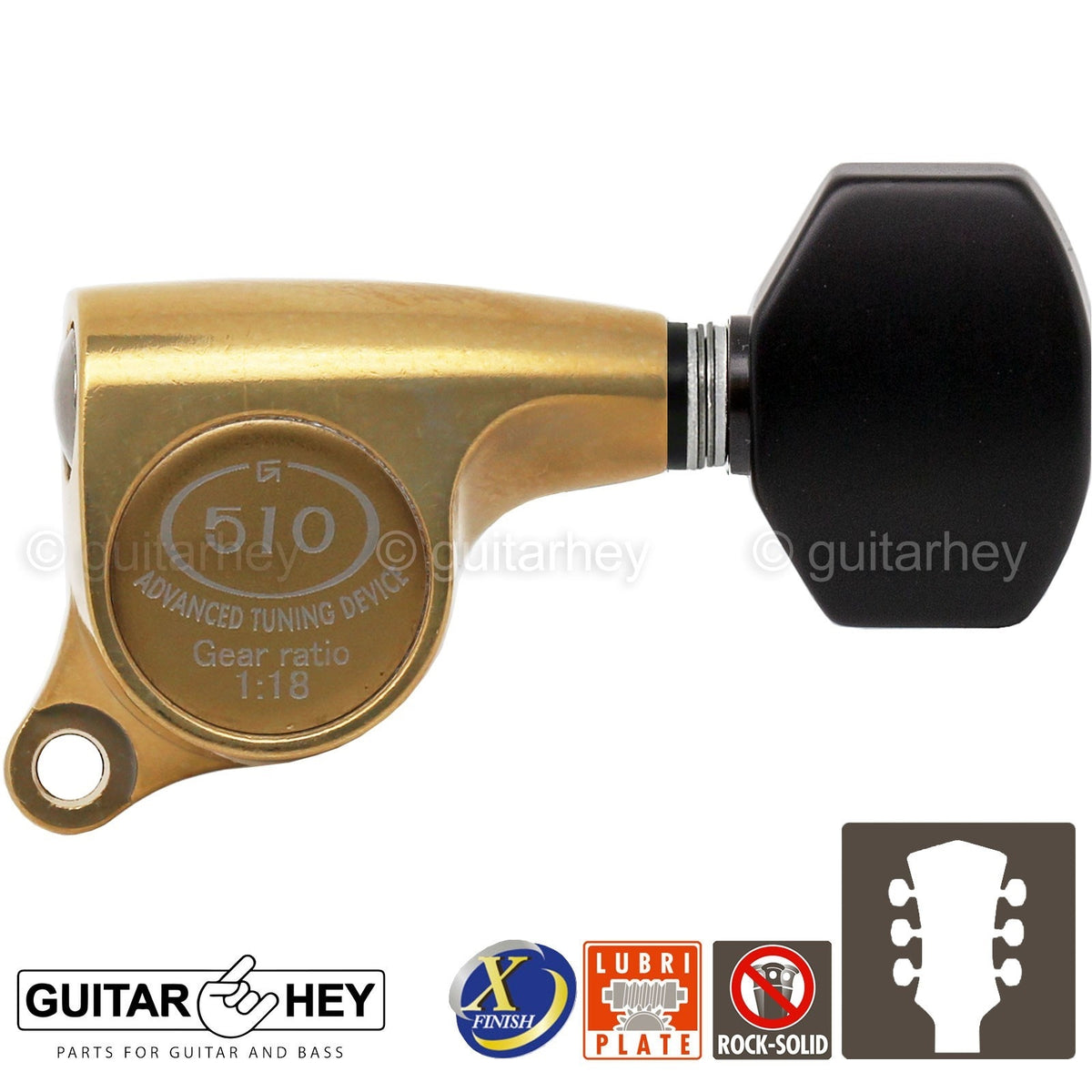 NEW Gotoh SGS510Z-B07 L3+R3 Set Mini Tuners 1:18 Ratio 3x3 - ANTIQUE X-GOLD