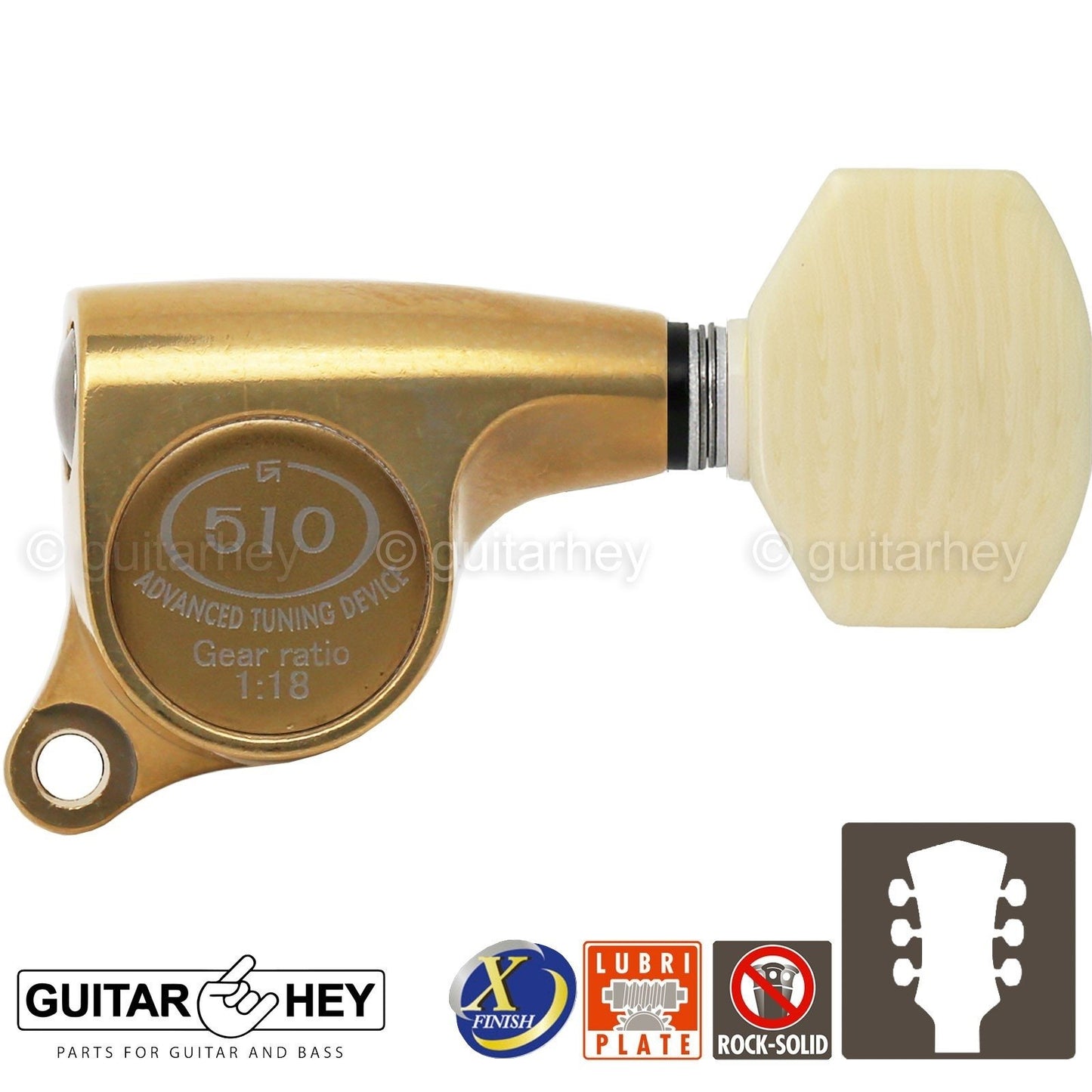 NEW Gotoh SGS510Z-M07 L3+R3 Set Mini Tuners 1:18 Ratio 3x3 - ANTIQUE X-GOLD