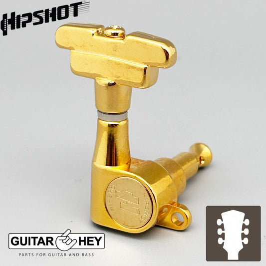 NEW Hipshot CLASSIC CLOSED-GEAR Tuners L3+R3 Set IMPERIAL Buttons 3x3 - GOLD