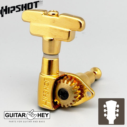 NEW Hipshot CLASSIC OPEN-GEAR Tuners L3+R3 Set IMPERIAL Buttons 3x3 - GOLD