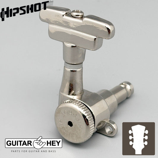 NEW Hipshot Grip-Lock Closed-Gear LOCKING Tuners IMPERIAL Buttons 3x3 - NICKEL