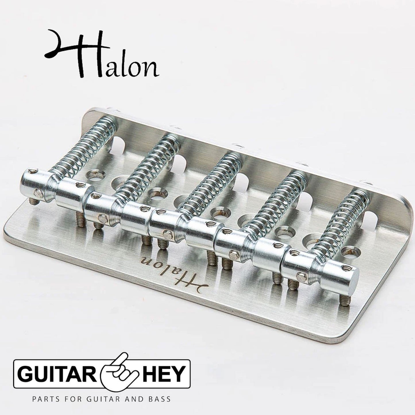 NEW Halon Full Steel 5 String Bass bridge Vintage-Style PB/JB - Stainless/Satin