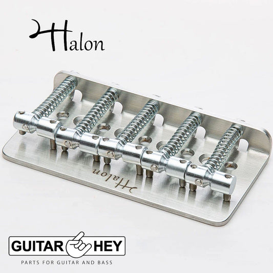 NEW Halon Full Steel 5 String Bass bridge Vintage-Style PB/JB - Stainless/Satin