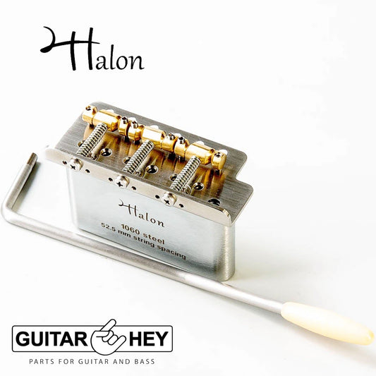 NEW Halon Tremolo for Strat with Vintage Tele Brass Saddles - STAINLESS STEEL