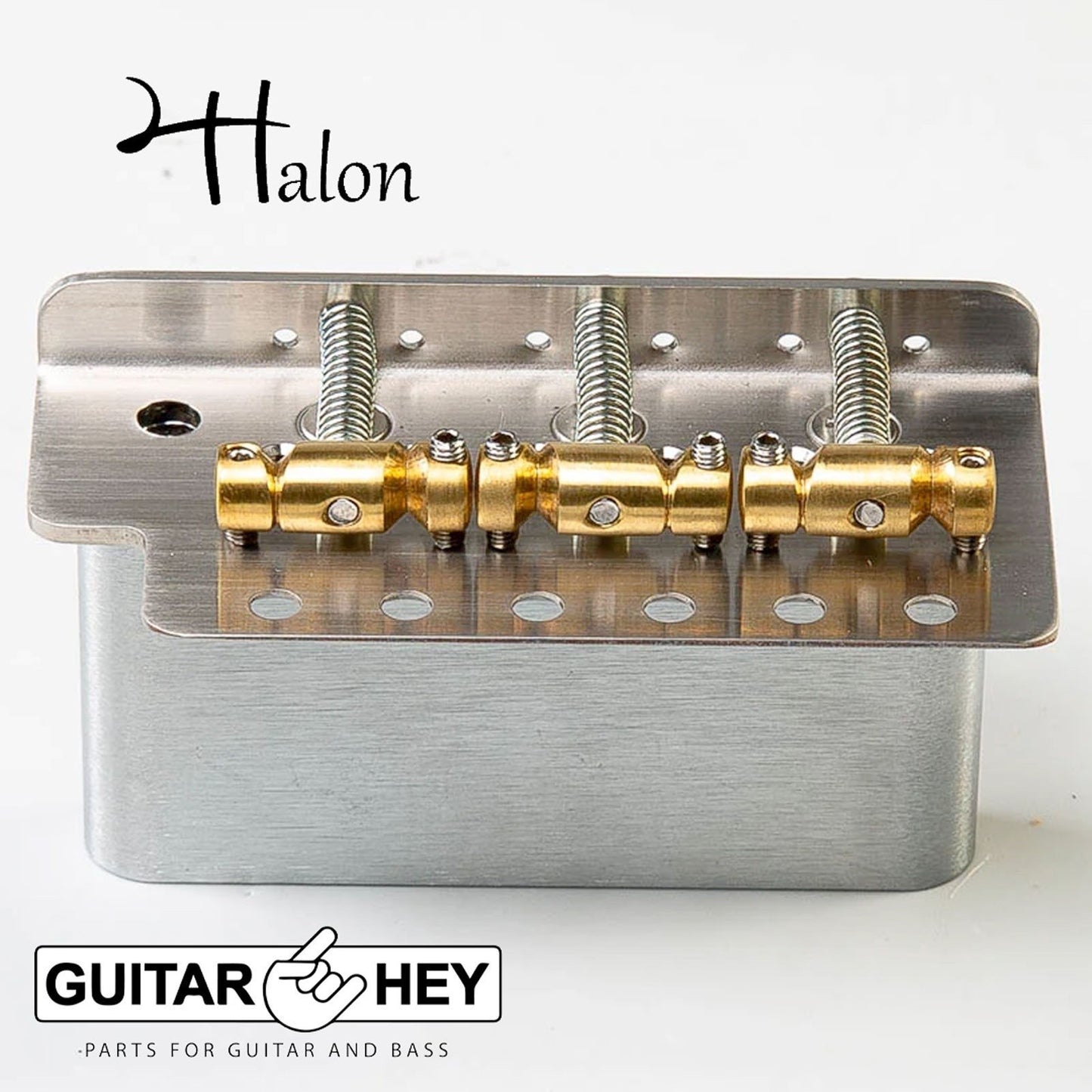 NEW Halon Tremolo for Strat with Vintage Tele Brass Saddles - STAINLESS STEEL