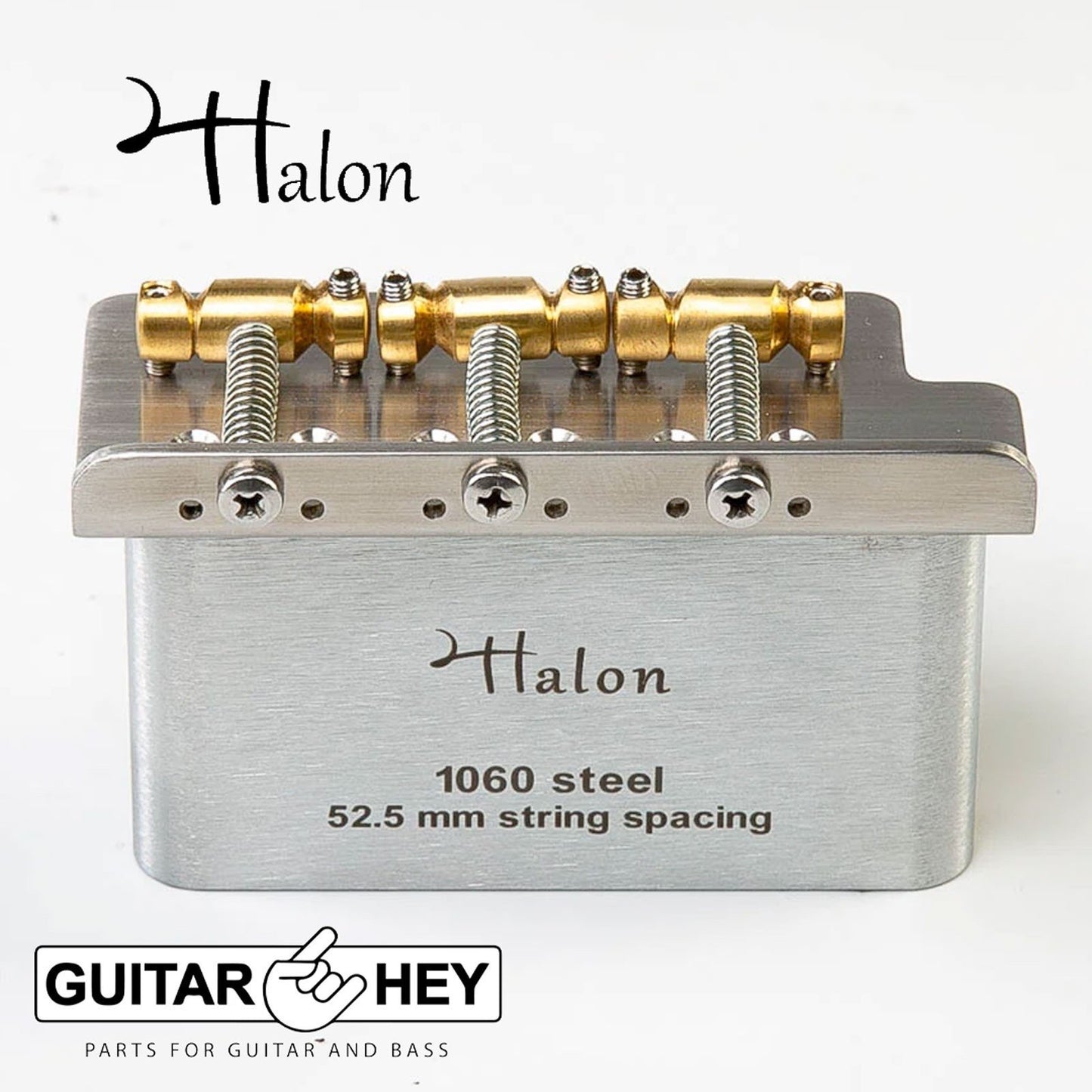 NEW Halon Tremolo for Strat with Vintage Tele Brass Saddles - STAINLESS STEEL