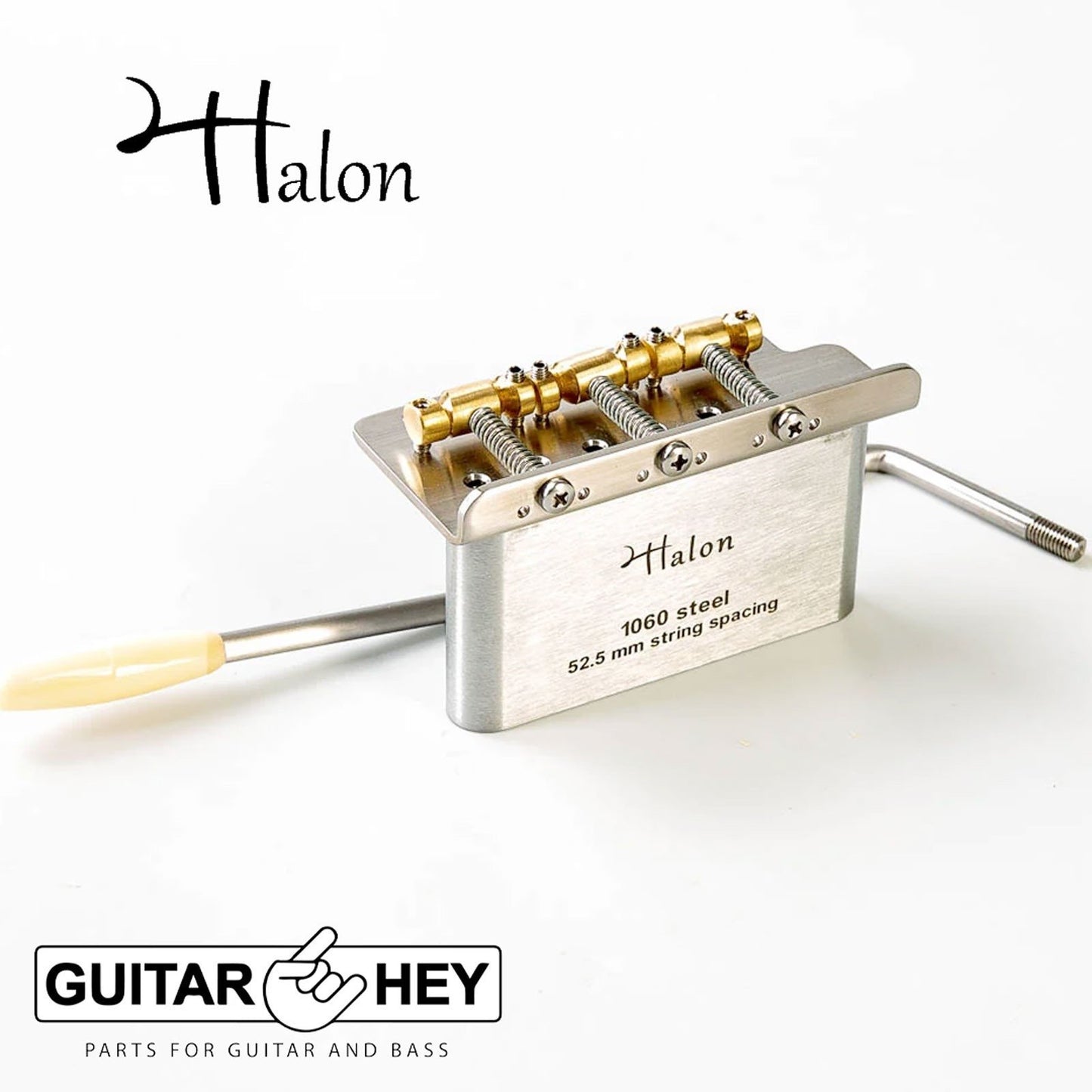 NEW Halon Tremolo for Strat with Vintage Tele Brass Saddles - STAINLESS STEEL