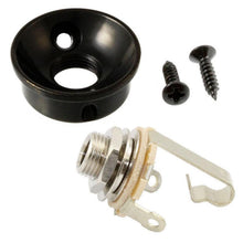Load image into Gallery viewer, NEW Electrosocket Round Retrofit Tele Jack BLACK + Switchcraft #11 Input 1/4&quot;