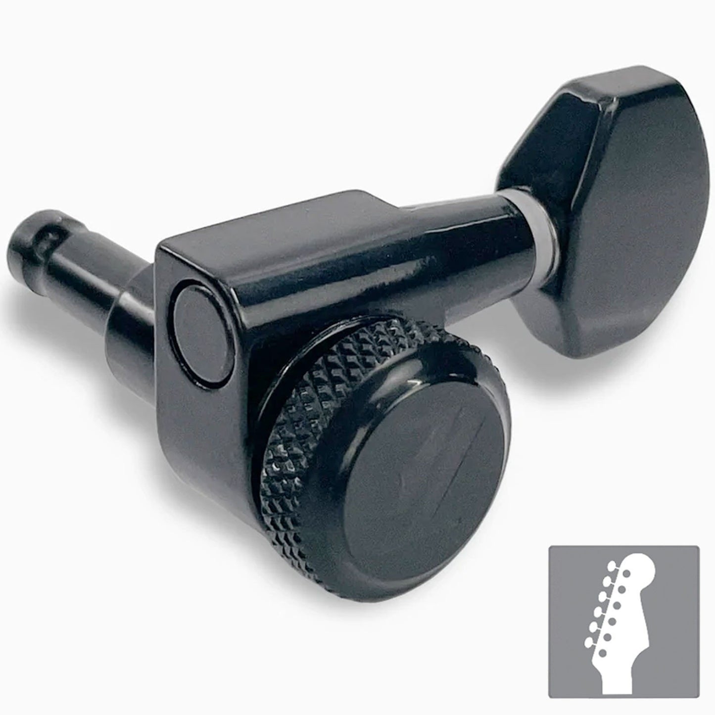 NEW True Lok Mini Locking Tuners - 6-in-line, Single Pin TK-7106-003 - BLACK