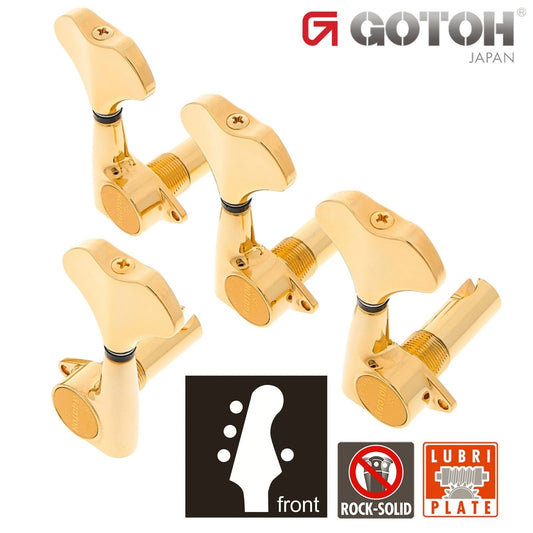 NEW Gotoh GB350 RES-O-LITE Aluminum Bass Side 3x1 Set Tuning Keys Set - GOLD