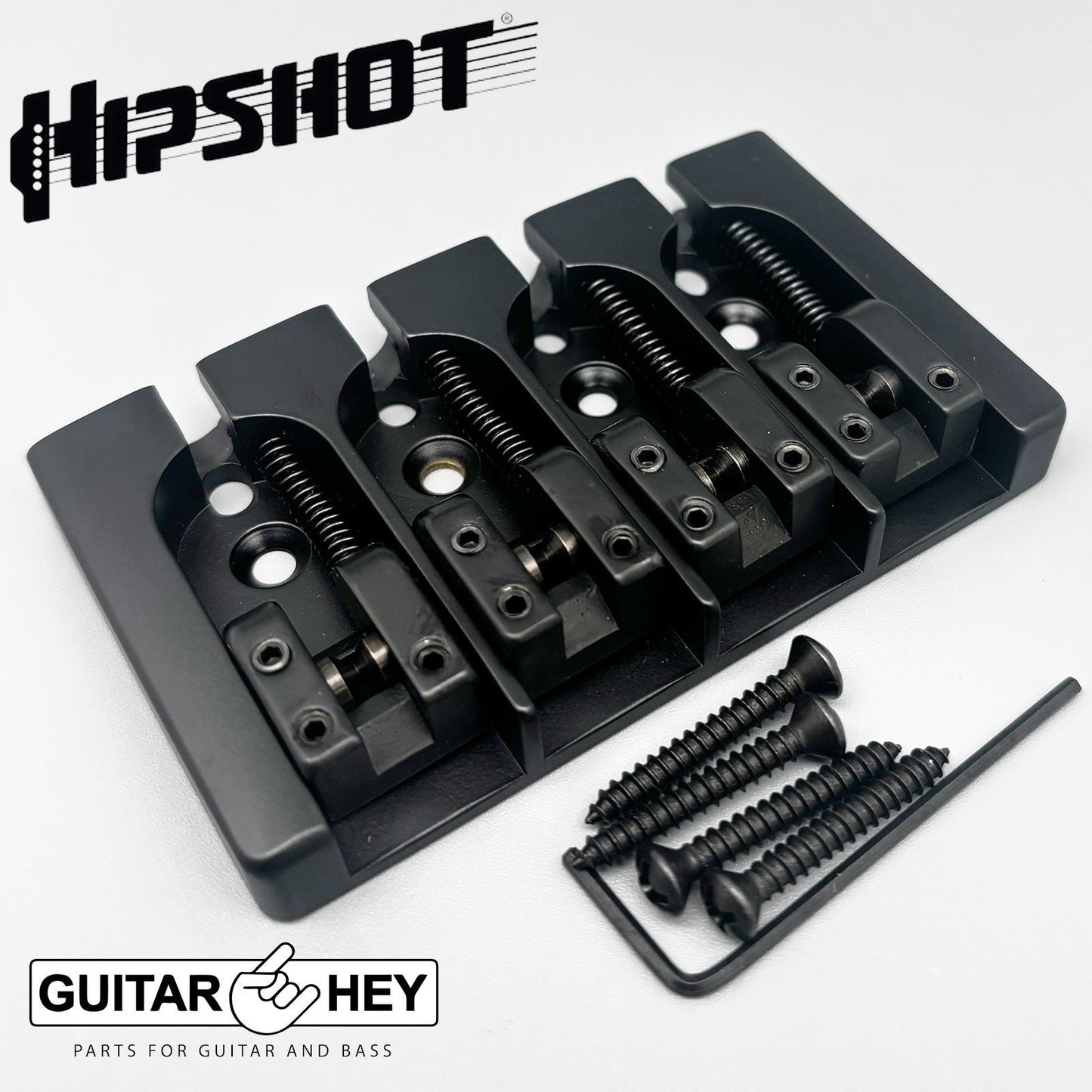 NEW Hipshot 5A400BB-787 4 string BRASS A Style Mount Bass Bridge 20mm - BLACK