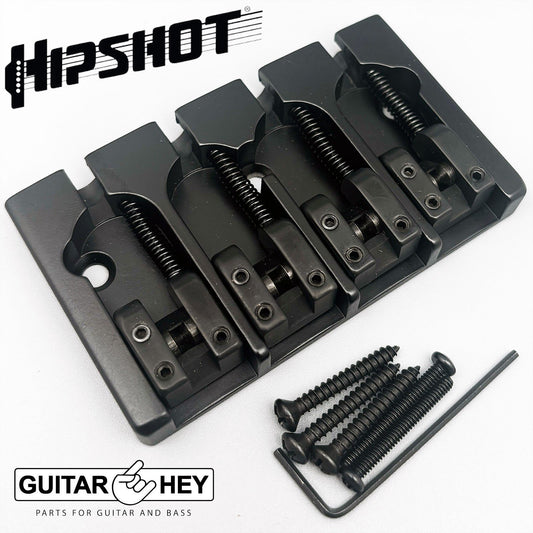 NEW Hipshot 5A4FM1AB 4 string A Style Fender Mount Aluminum Bass Bridge - BLACK
