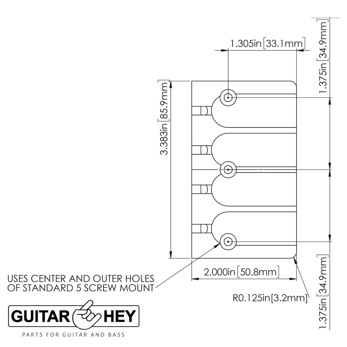 NEW Hipshot 5A4FM1AB 4 string A Style Fender Mount Aluminum Bass Bridge - BLACK