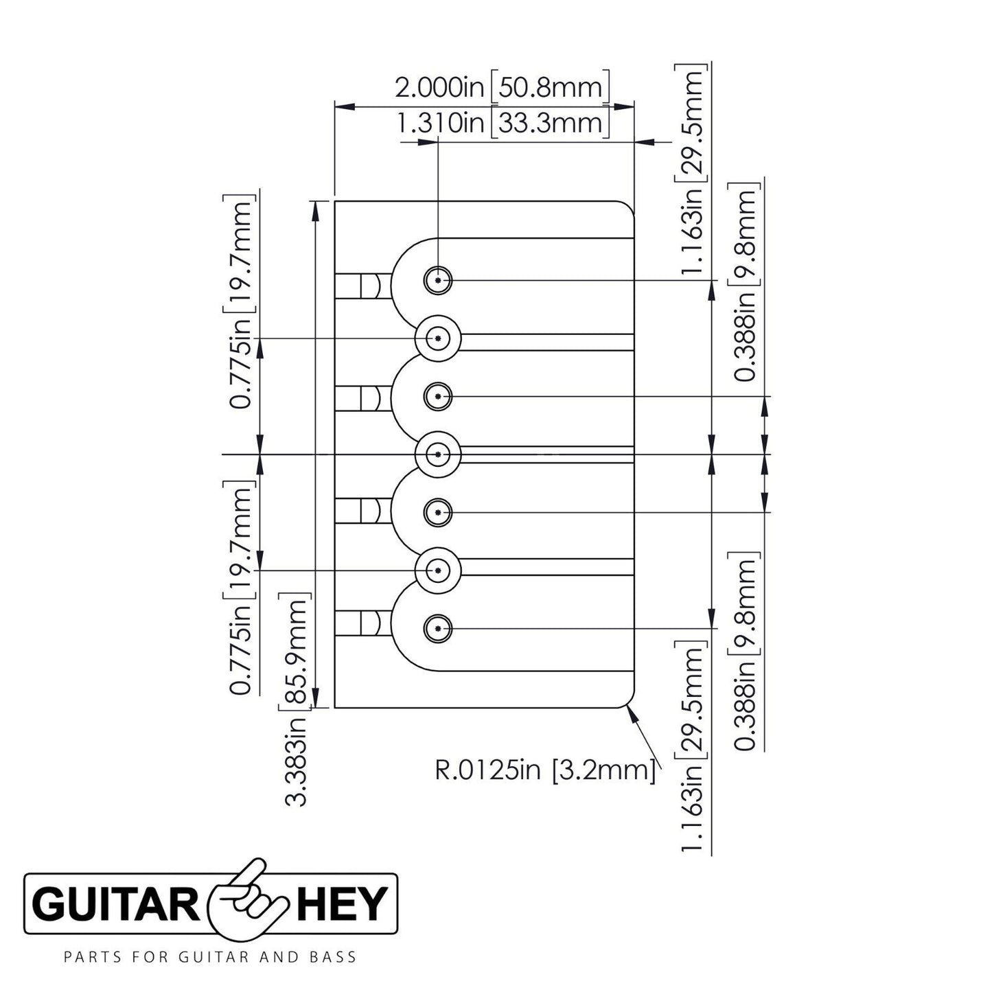 NEW Hipshot 5A4FM2AG 4 string A Style Fender Mount Aluminum Bass Bridge - GOLD