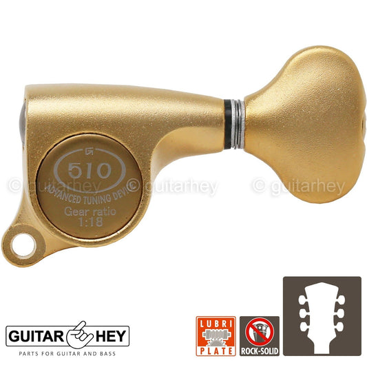 NEW Gotoh SGS510Z-S5 L3+R3 Set Mini Tuners 18:1 Small Buttons 3x3 - GOLD SATIN