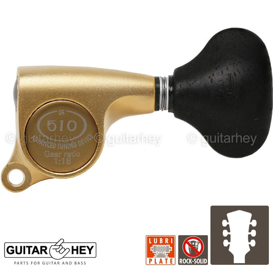 NEW Gotoh SGS510Z-EL5 L3+R3 Set Mini Tuners 18:1 LARGE Buttons 3x3 - GOLD SATIN