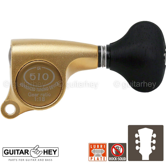 NEW Gotoh SGS510Z-ES5 L3+R3 Set Mini Tuners 18:1 Small Buttons 3x3 - GOLD SATIN