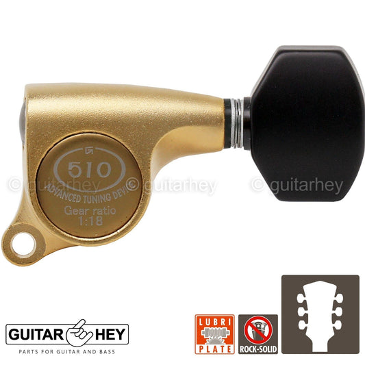 NEW Gotoh SGS510Z-B07 L3+R3 Set Mini Tuners 18:1 Small Buttons 3x3 - GOLD SATIN