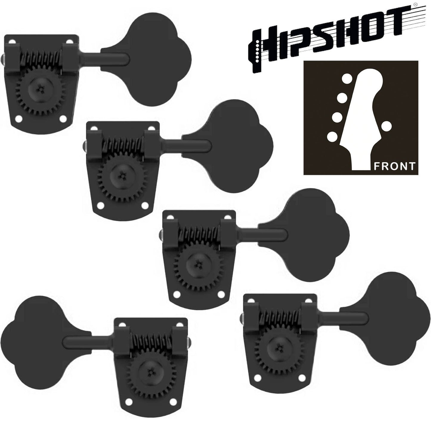 NEW Hipshot HB7 5 String 20710B L4+R1 Upgrade for Fender MIM Bass 4x1 - BLACK