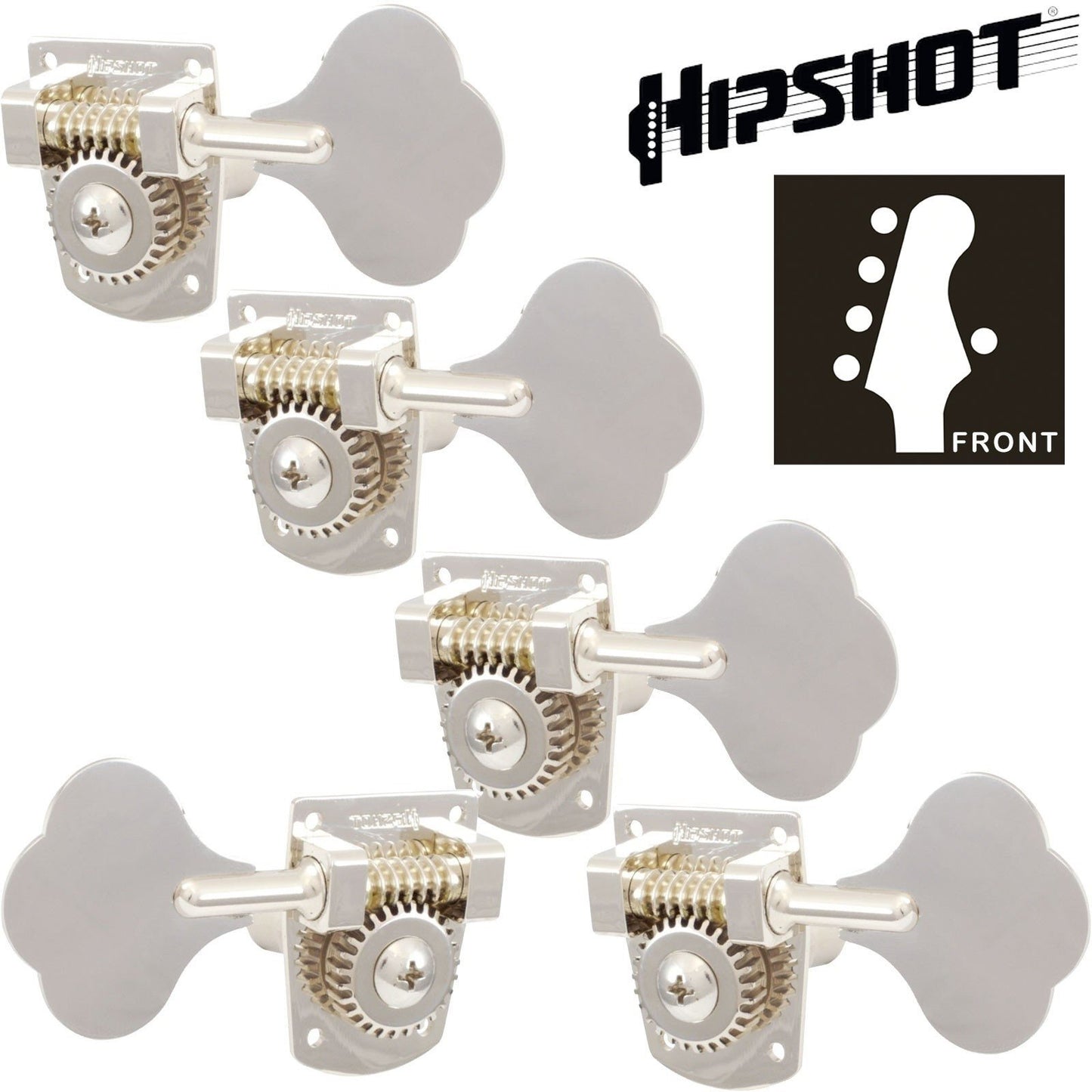 NEW Hipshot HB7 5 String 20710N L4+R1 Upgrade for Fender MIM Bass 4x1 - NICKEL