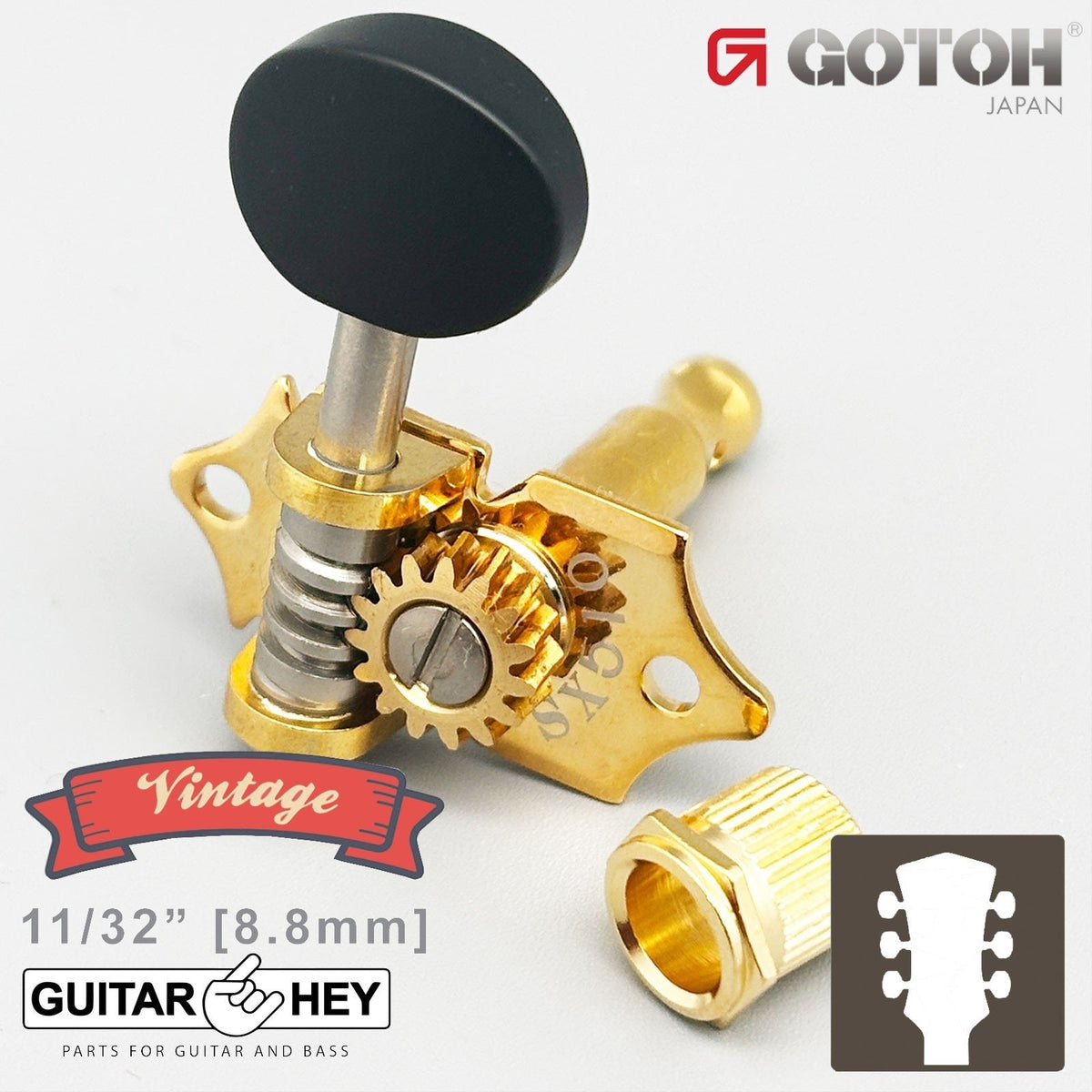 NEW GOTOH SXB510V-B5 Electric/Acoustic Guitar 1:15 Vintage Tuners 3x3 - GOLD