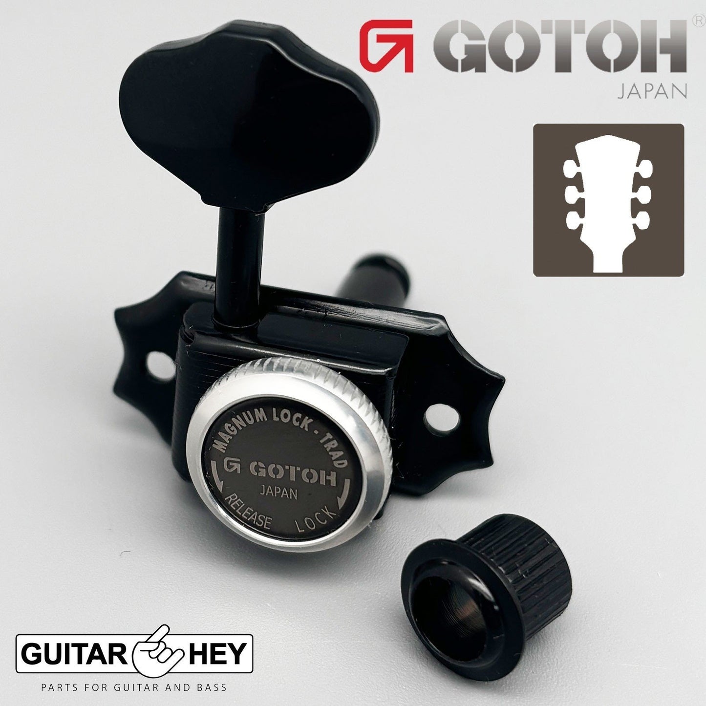 NEW Gotoh SD90-06M MGT Vintage Locking Tuners Keys for Gibson Style 3x3 - BLACK