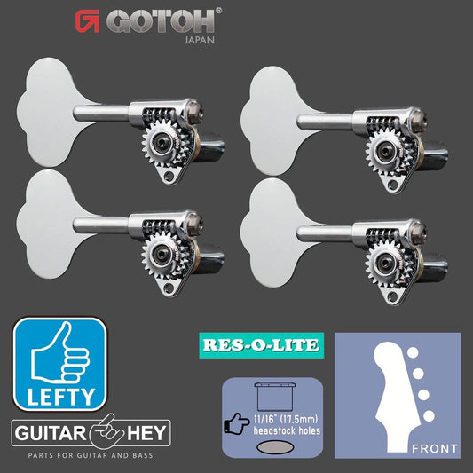 NEW Gotoh GRL510C-12 Bass 4-String R4 LEFTY 11/16" RES-O-LITE Tuners - CHROME