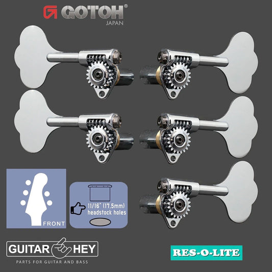 NEW Gotoh GRL510C-12 Bass 5-String L3+R2 11/16" Tuners Clover Key 3x2 - CHROME