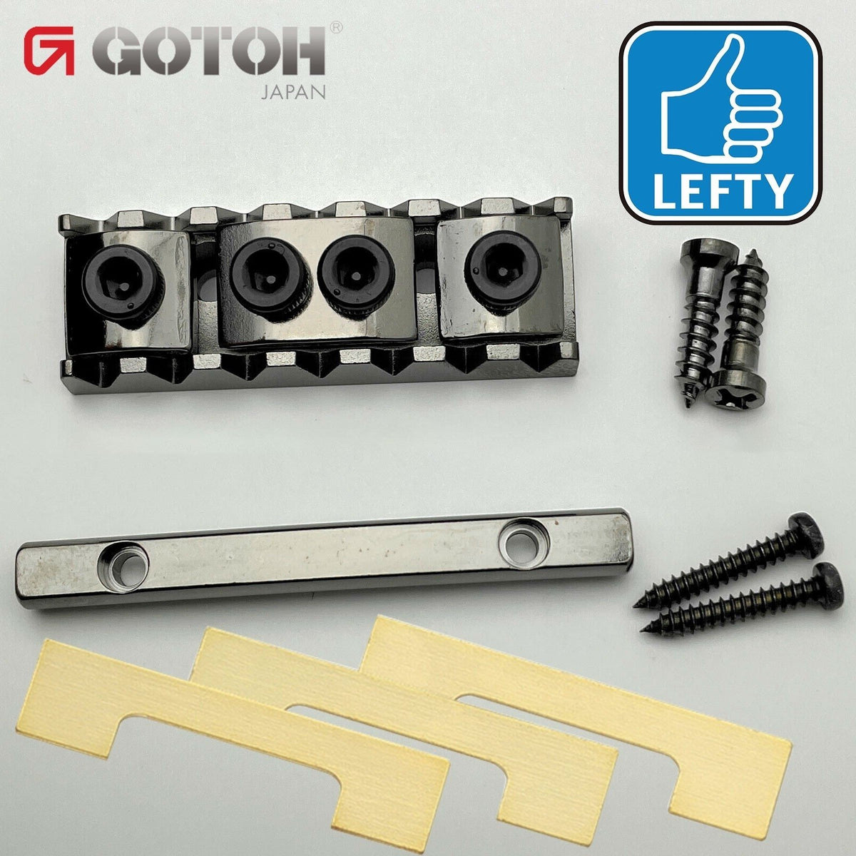NEW Gotoh GLN-L-7 Locking Nut 7-String - Top Mount Type - 48mm LEFTY COSMO BLACK