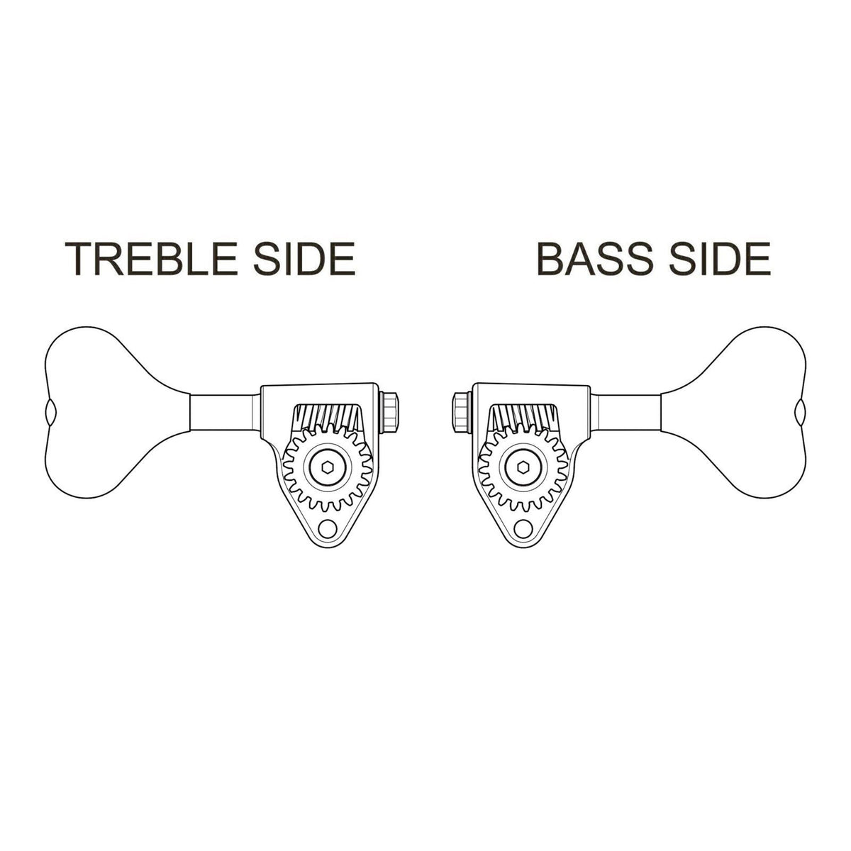 NEW Gotoh GRL510M-12 RES-O-LITE Bass 5-String SET L2+R3 11/16" Tuners 2x3 CHROME