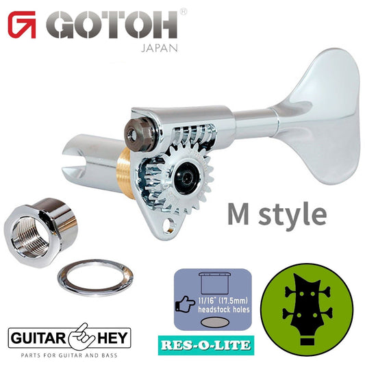 NEW Gotoh GRL510M-12 RES-O-LITE Bass 4-String SET, 11/16" Tuners 2x2 - CHROME