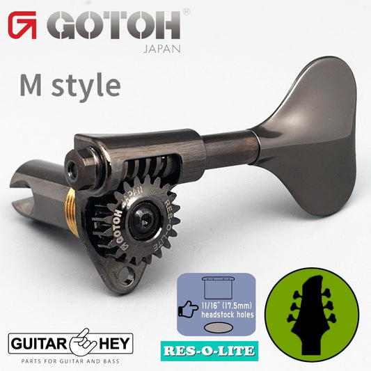 NEW Gotoh GRL510M-12 RES-O-LITE Bass 6-String SET, 11/16" Tuners 3x3 - COSMO BK